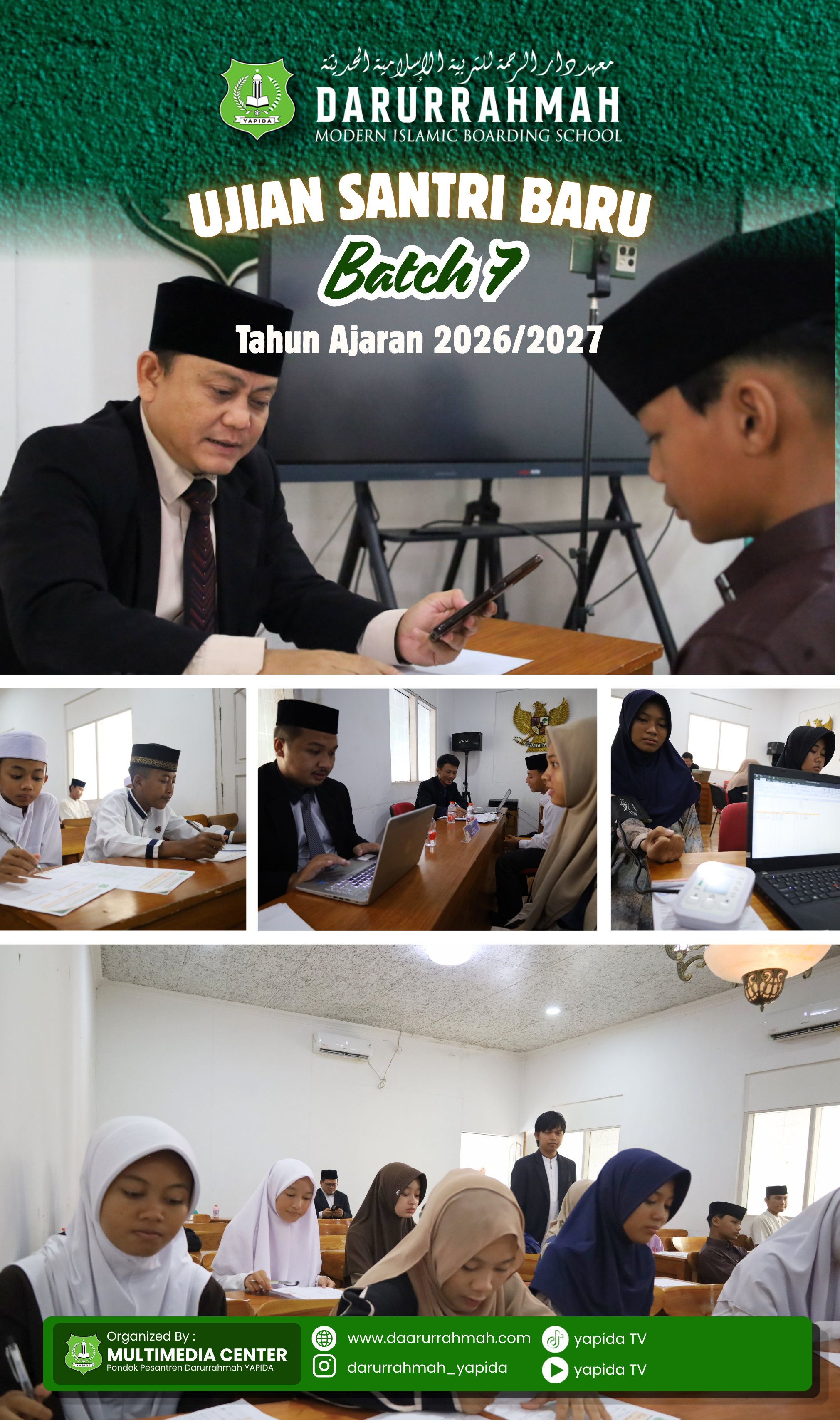 Ujian Santri Baru Batch 7 Pondok Pesantren Darurrahmah Berlangsung Lancar