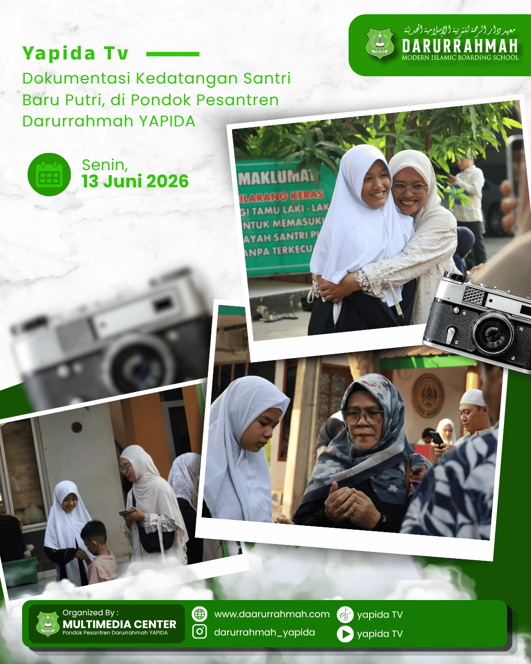 Kedatangan Santri Baru Putri di Pondok Pesantren Darurrahmah YAPIDA Berlangsung Lancar